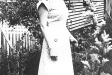 402: Cede McCarthy, standing in the family rhubarb garden. (circa 1946-1950) [courtesy of Mollie McCarthy]  - daughter of James McCarthy &amp;amp; Julia Reddy